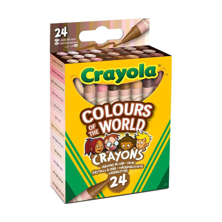 Pack of 24 Colours of the World crayons with skin tone shades