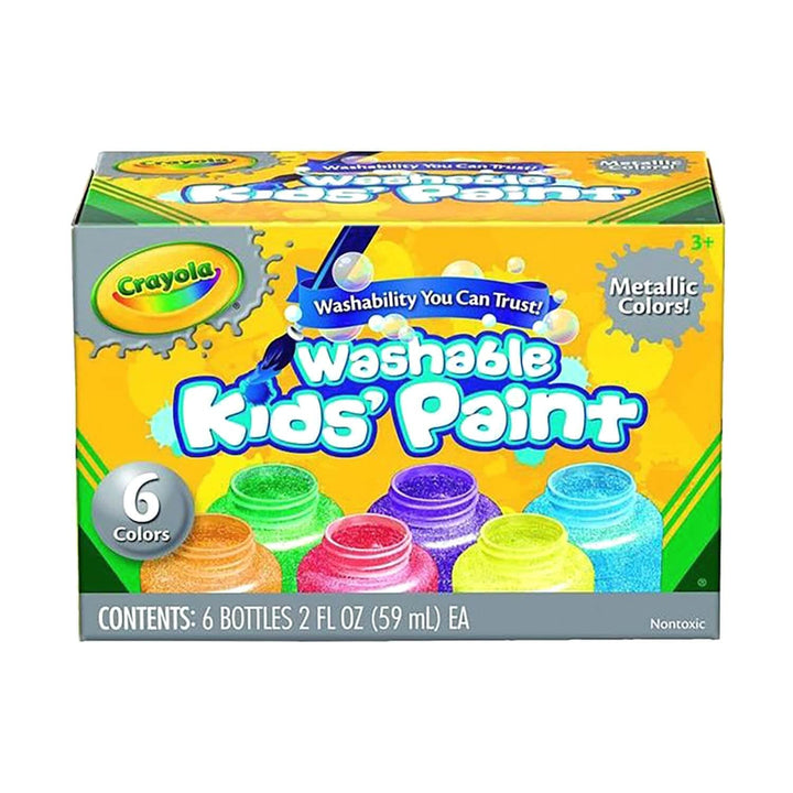 Box of 6 Metallic Washable Paint for kids