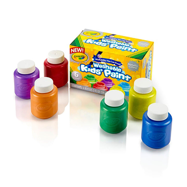 Crayola Pack of 6 Metallic Washable Paint for Kids Art Crafts
