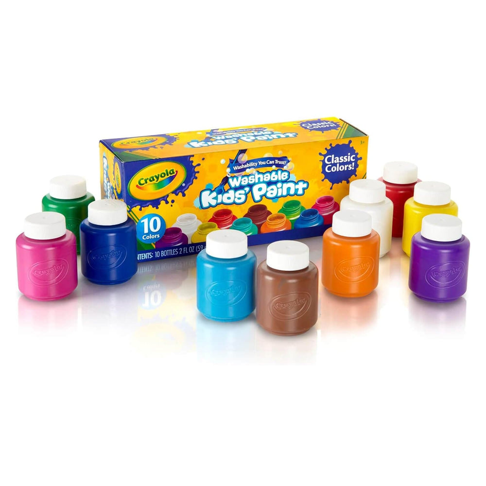 Pack of 10 bottle of Crayola Washable Paint for kids