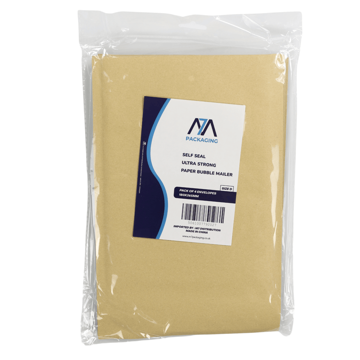 4 Pack Brown Paper Envelope Bubble Padded Mailer Self Seal 180 x 265mm