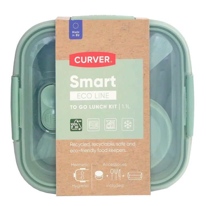 Curver Smart to go lunch kit square food storage container with cutlery
