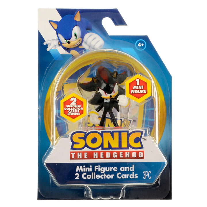 Shadow character from Sonic the Hedgehog mini figure in pack with 2 collector cards
