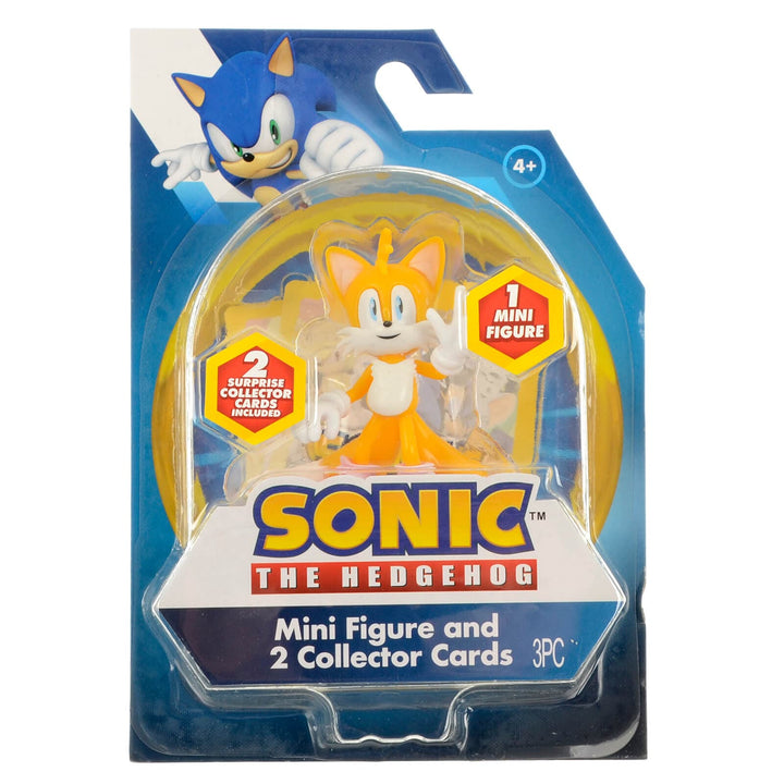Tails character from Sonic the Hedgehog mini figure in pack with 2 collector cards