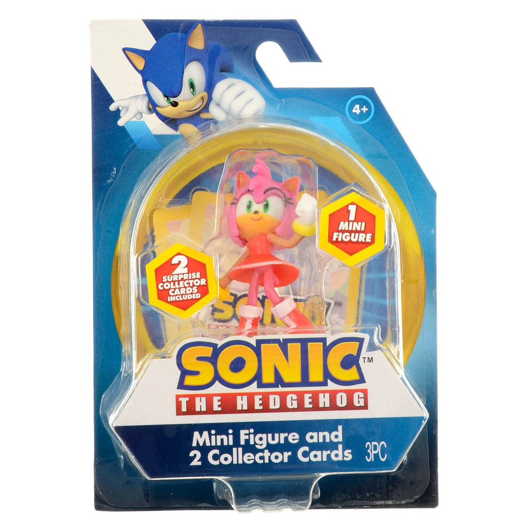 Amy character from Sonic the Hedgehog mini figure in pack with 2 collector cards