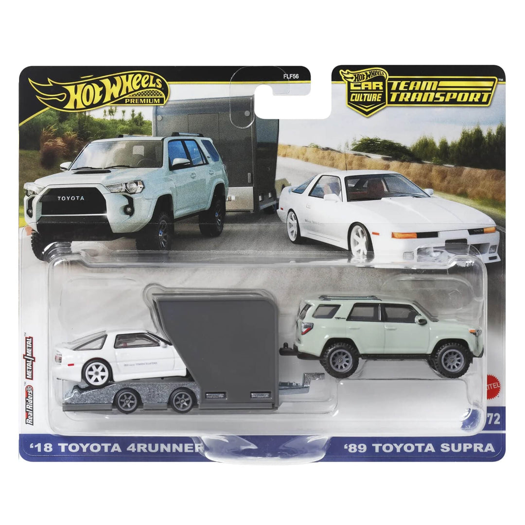 Hot Wheels Team Transport number 71 Toyota with 2 die-cast vehicles
