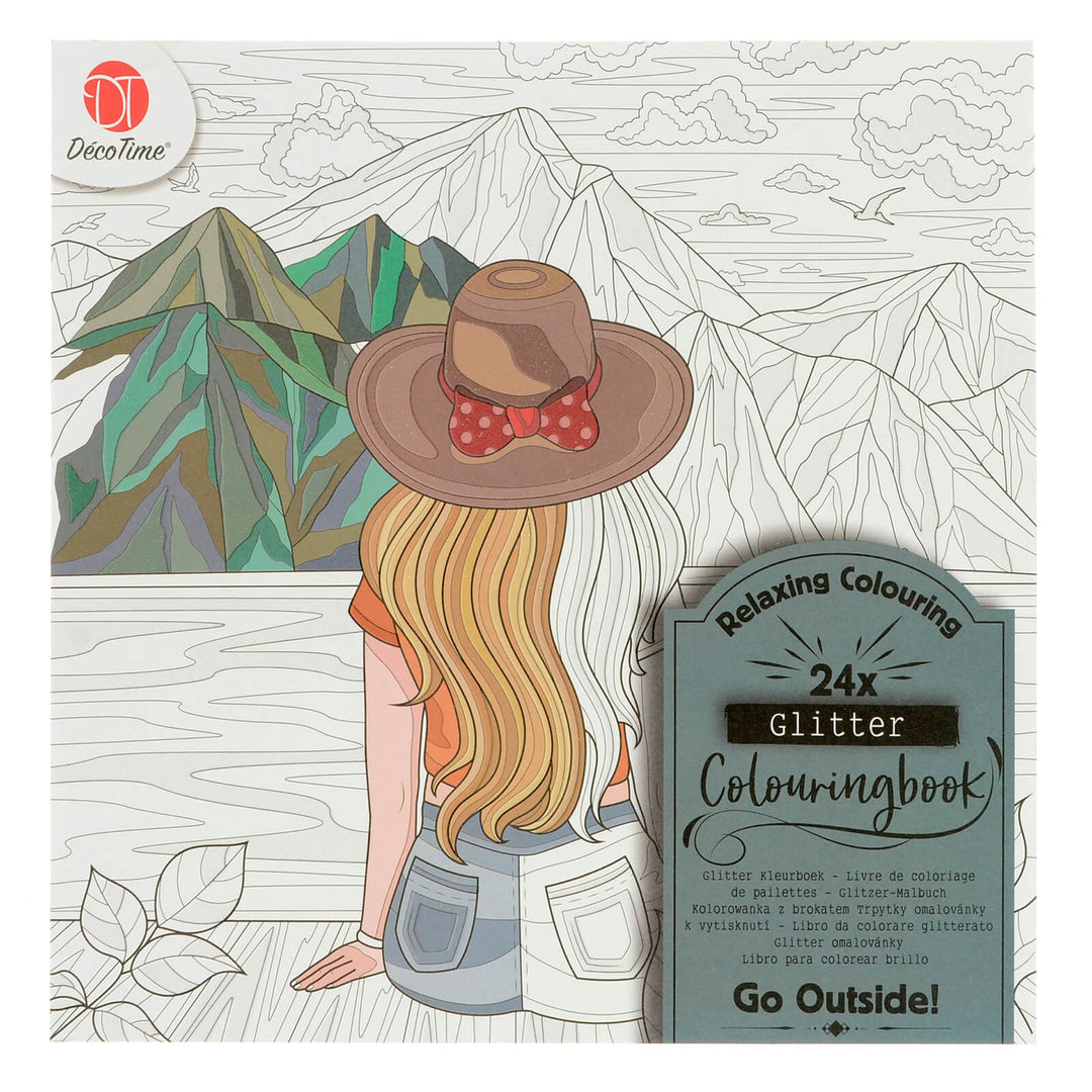 Go Outside Glitter Colouring Book with 24 pages