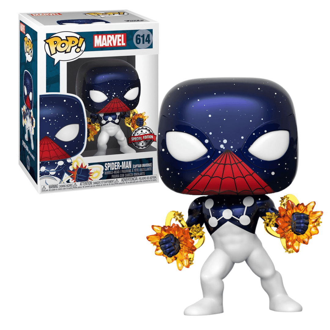 Marvel Funko Pop Figure with Spider man captain universe special edition box