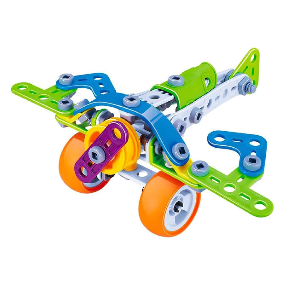 brightly coloured airplane construction kit