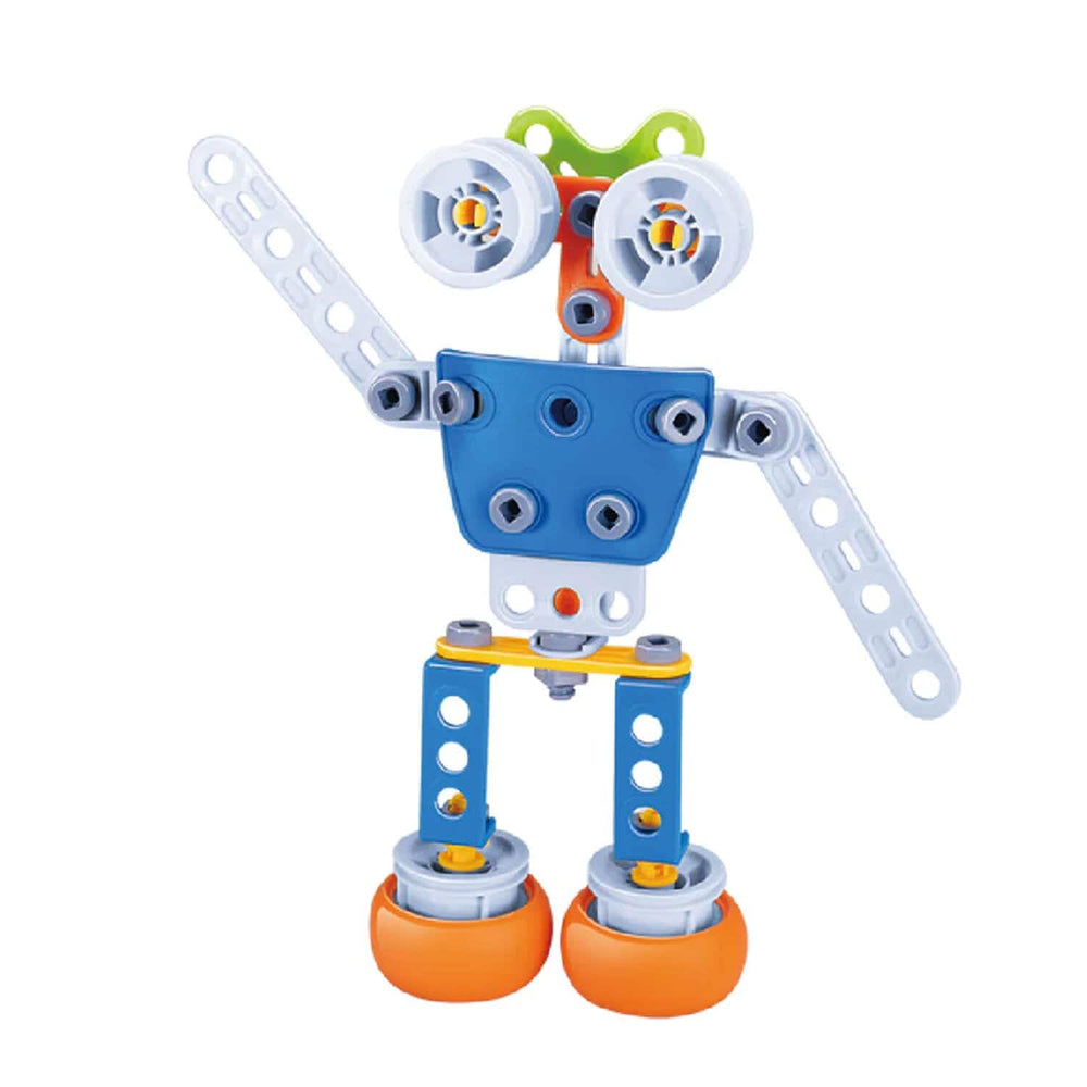 Colourful robot figure construction set for kids