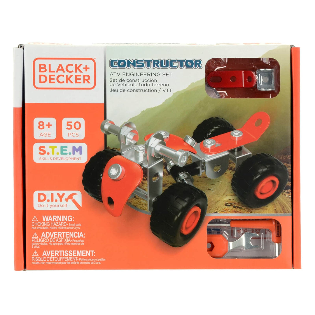 Black + Decker ATV engineering set with 50 piees in box packaging
