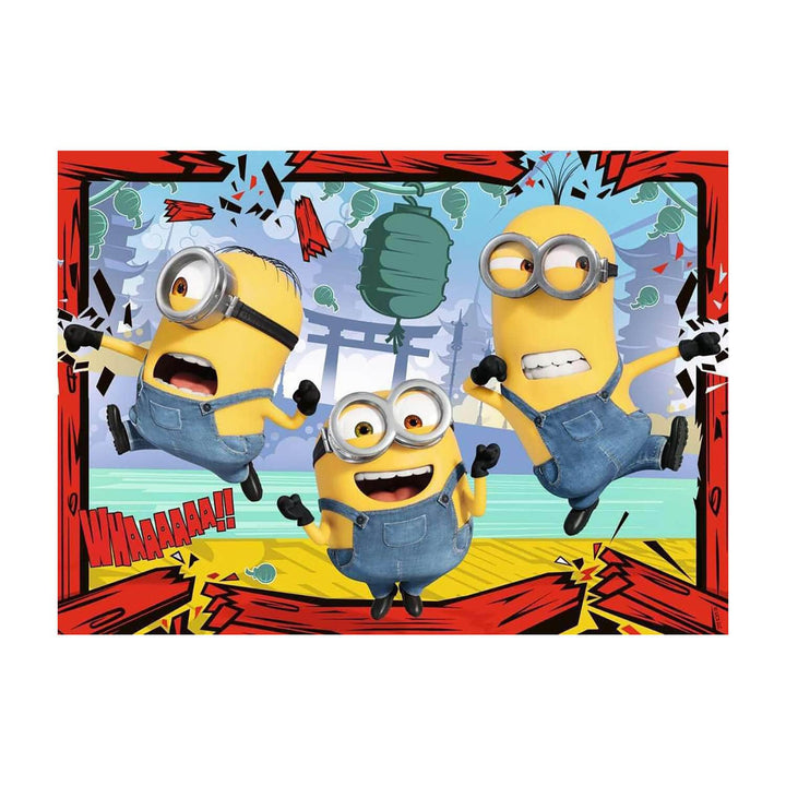 Kevin Stuart and Bob Minions smashing their way through a red frame