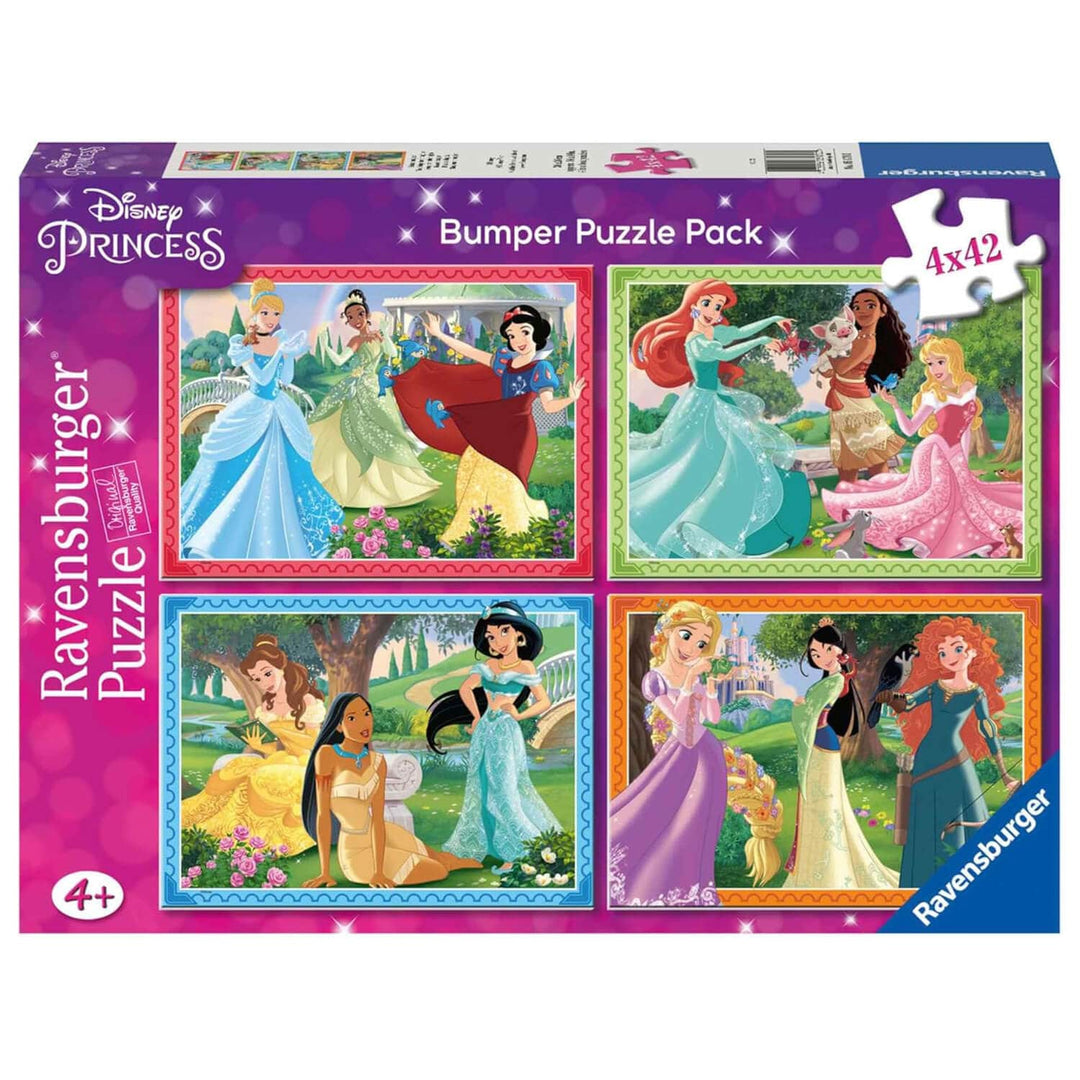 Box of 4 Disney Princess jigsaw puzzles for kids