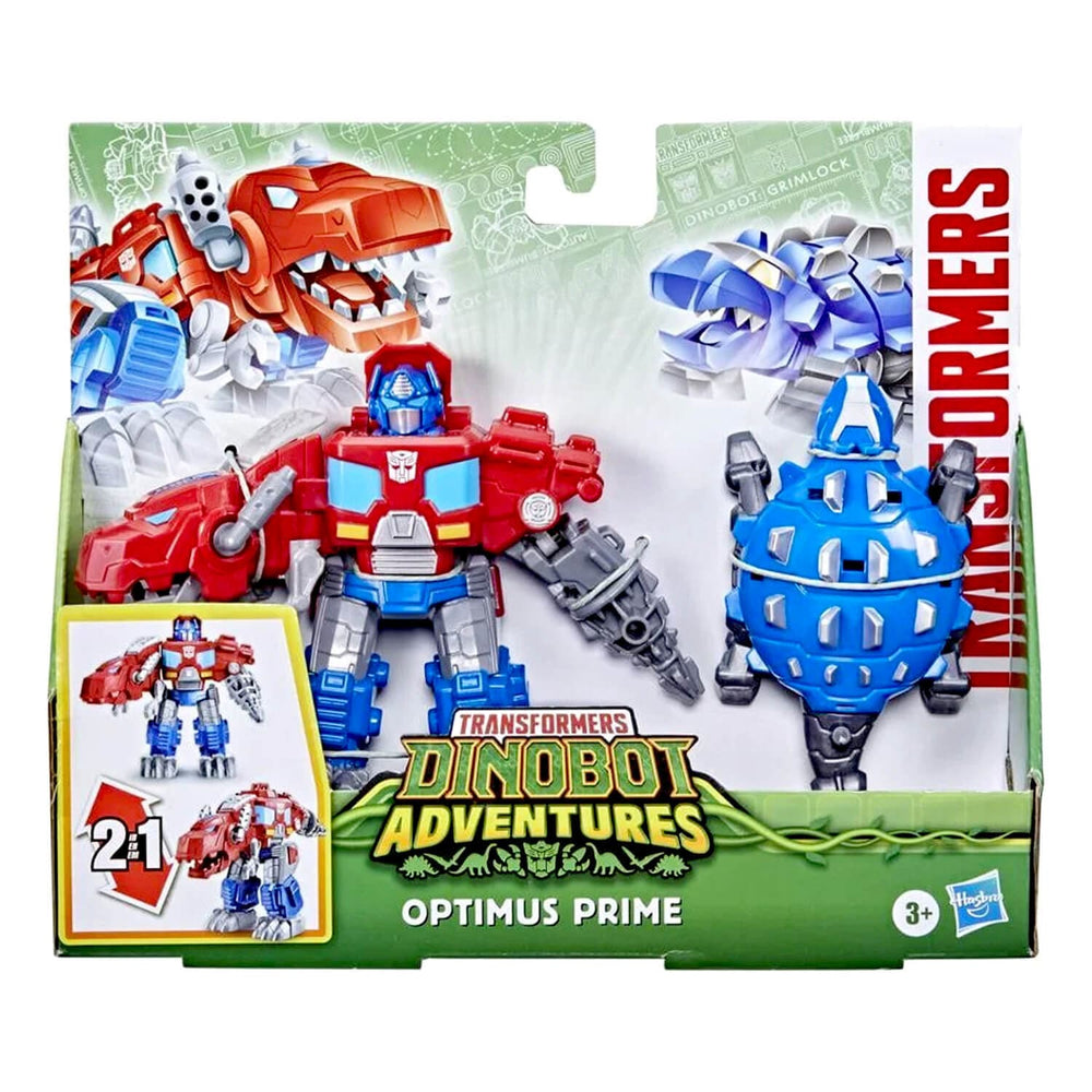 Optimus Prime action figure in box with mini dinobot