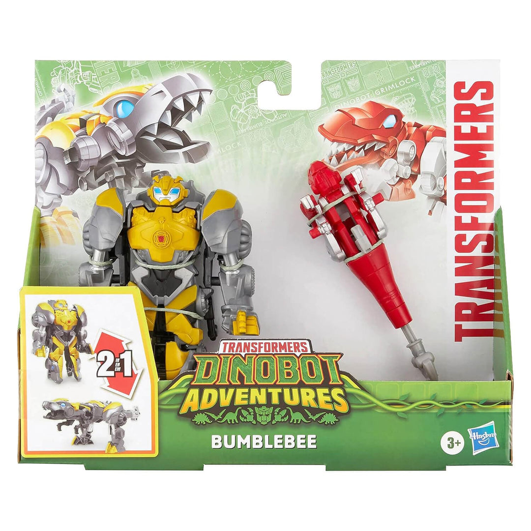 Bumblebee and Lance the Raptor bot Transformers action figures in pack