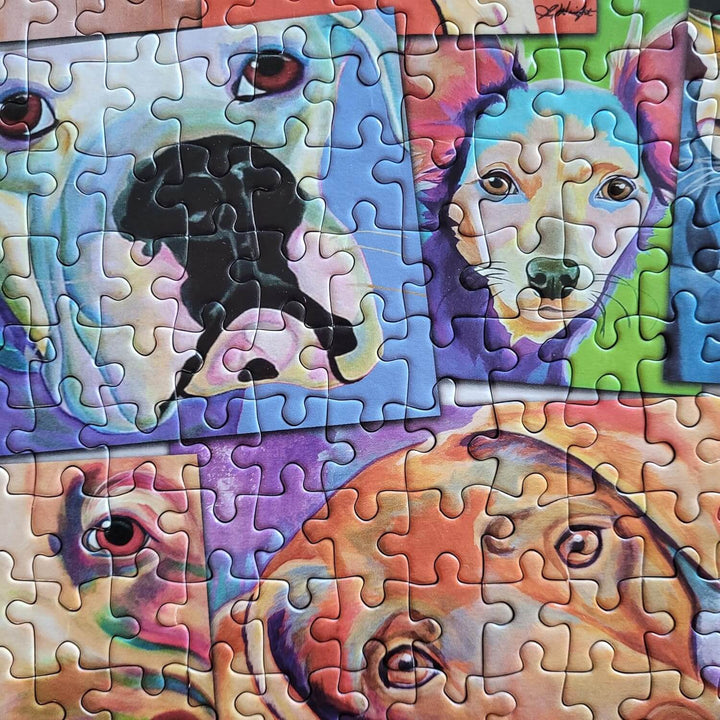 Close up of part of a dogs portrait jigsaw puzzle