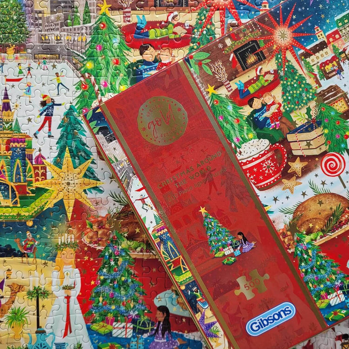 Gold foil edition Christmas around the world 500 piece jigsaw puzzle