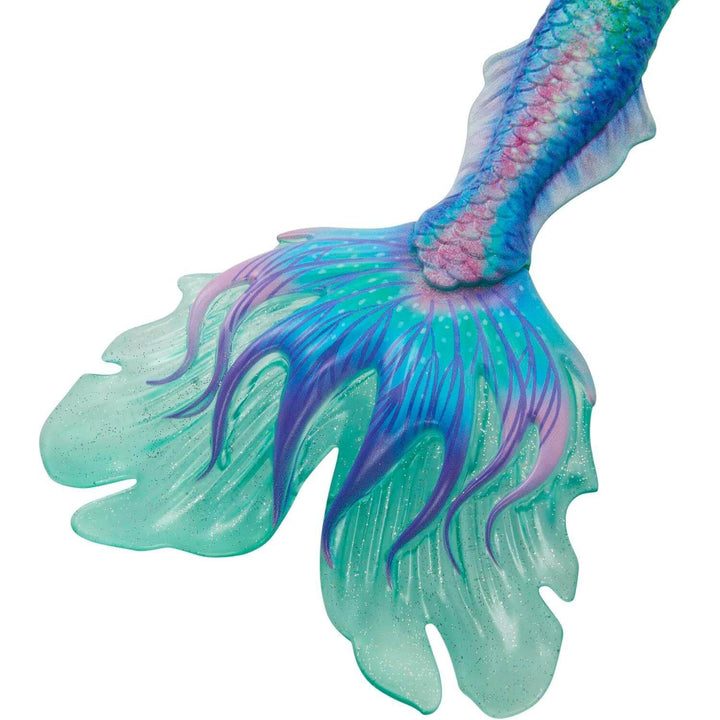 Detail of glittering mermaid tail on Ariel doll