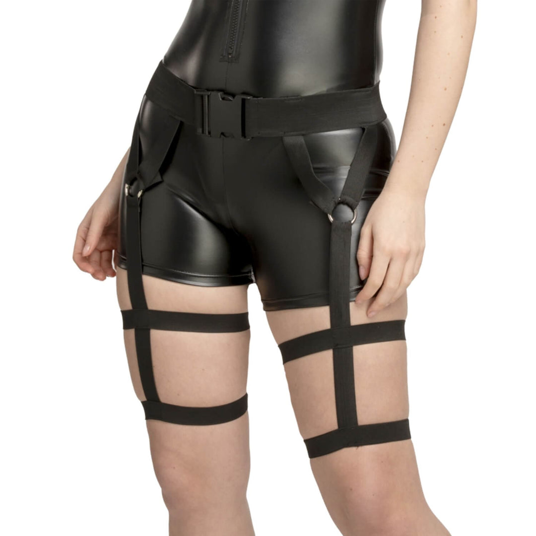 Sexy cop utility belt in black with leg straps