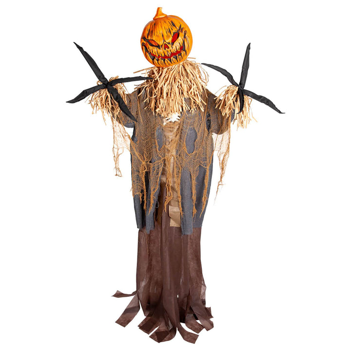 Standing evil pumpkin scarecrow figure Halloween decoration