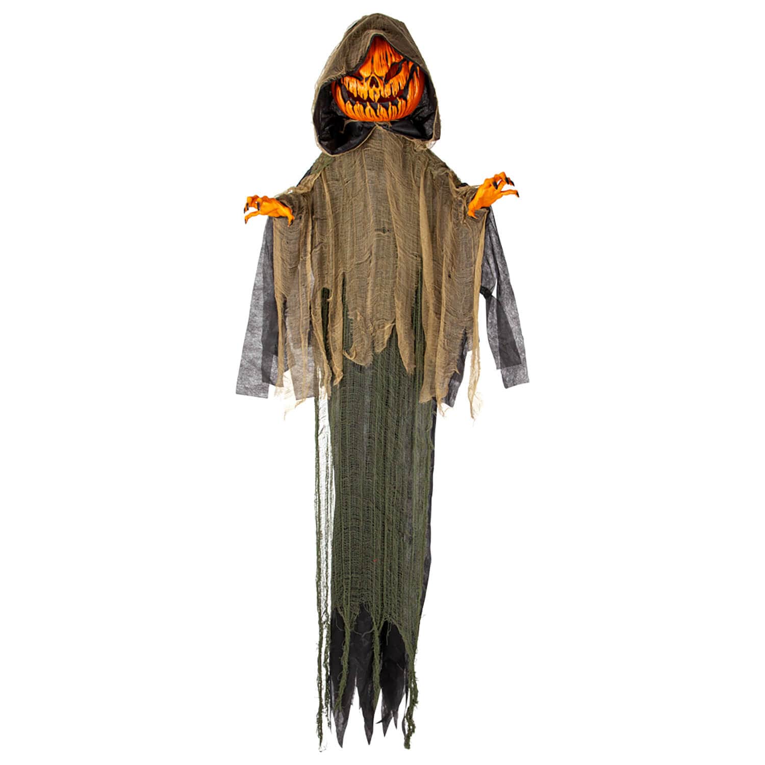 Buy 7ft Hanging Scary Pumpkin Man Lights Sounds Halloween Decoration
