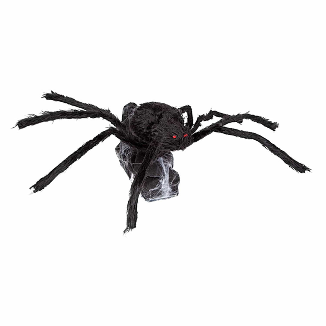 Halloween spider prop with red LED eyes