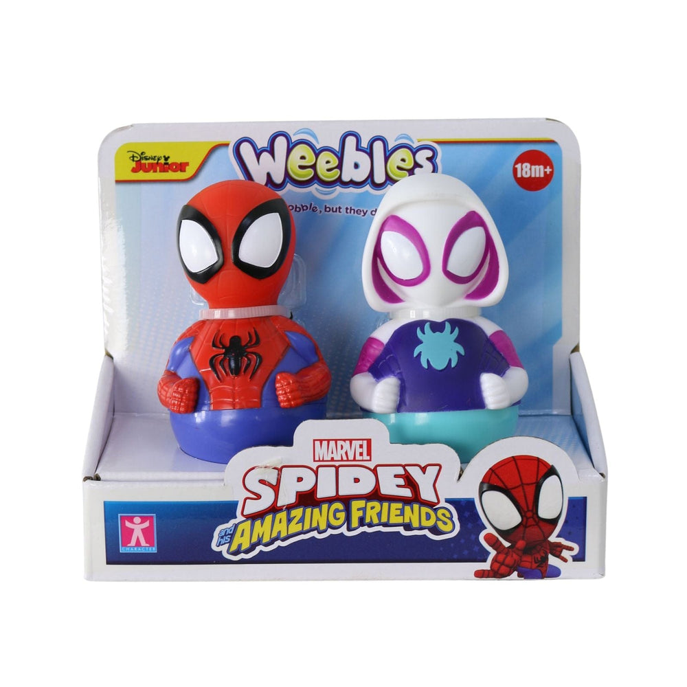 Marvel Spidey and Amazing Friends Weebles toy packaging on a white background