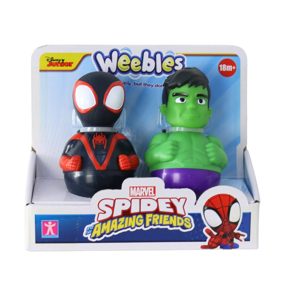 Marvel Weebles Spidey and Hulk toy figures in packaging