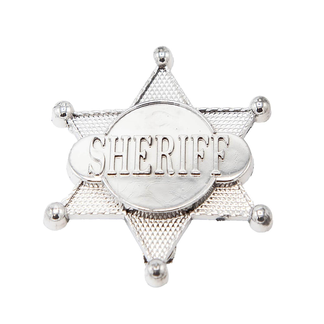 Silver star Sheriff badge for fancy dress costumes