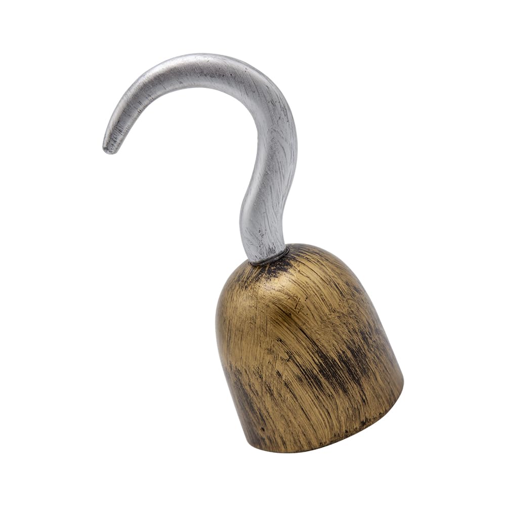 silver and gold plastic pirate hook for fancy dress costumes