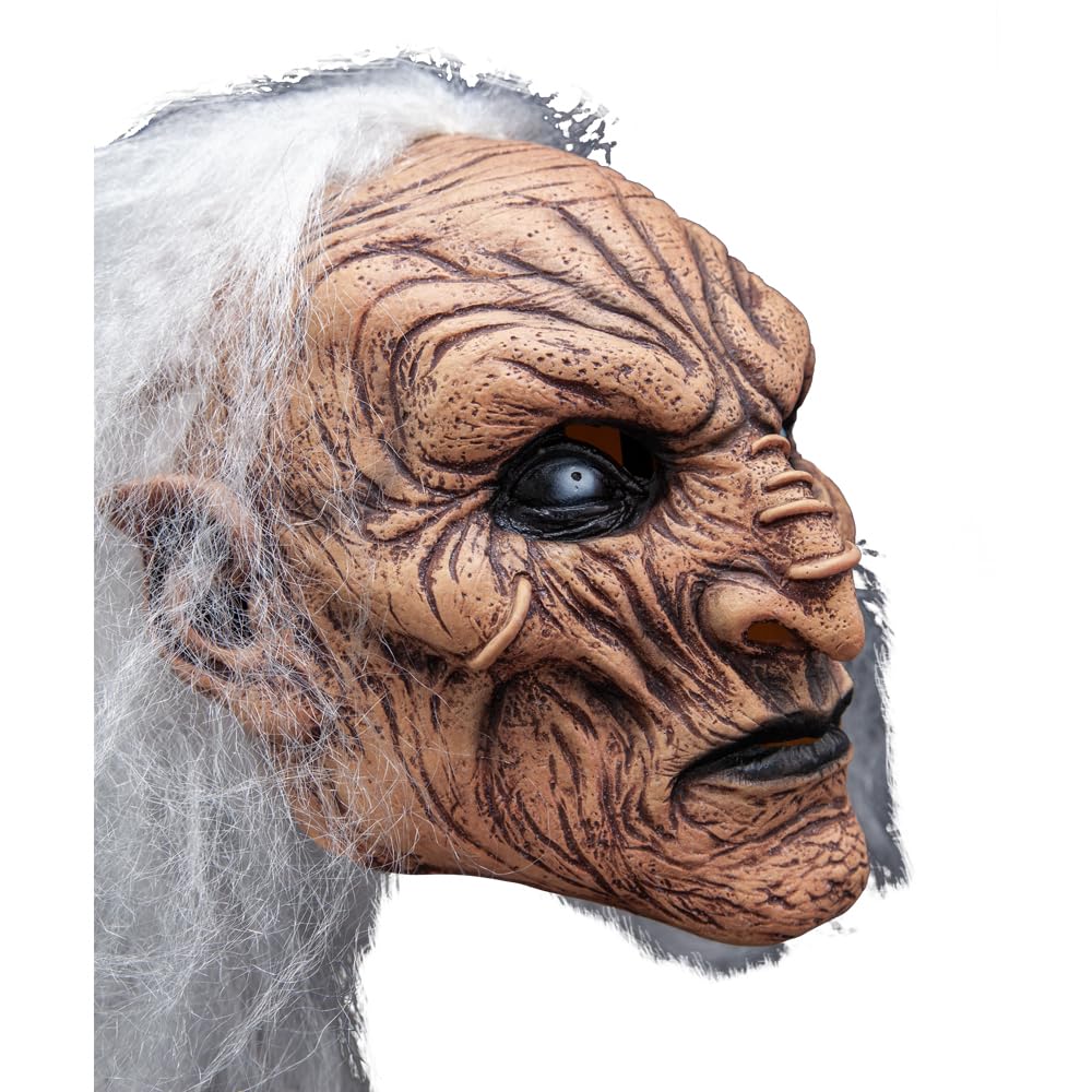 White Haired Demon Latex Mask Full Head Monster Horror Fancy Dress