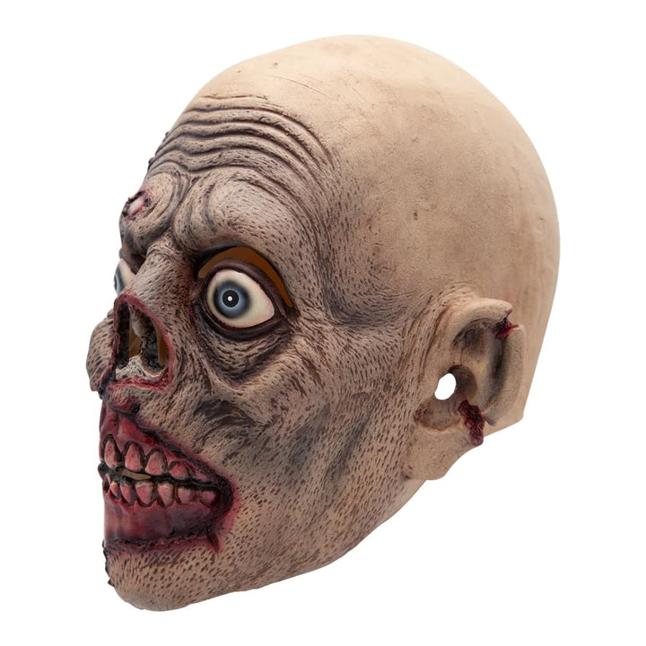 Side of a horror zombie latex mask for Halloween