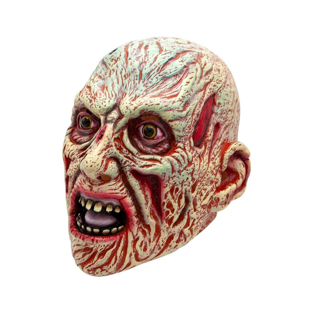 Horror-themed mask with detailed facial features on a white background