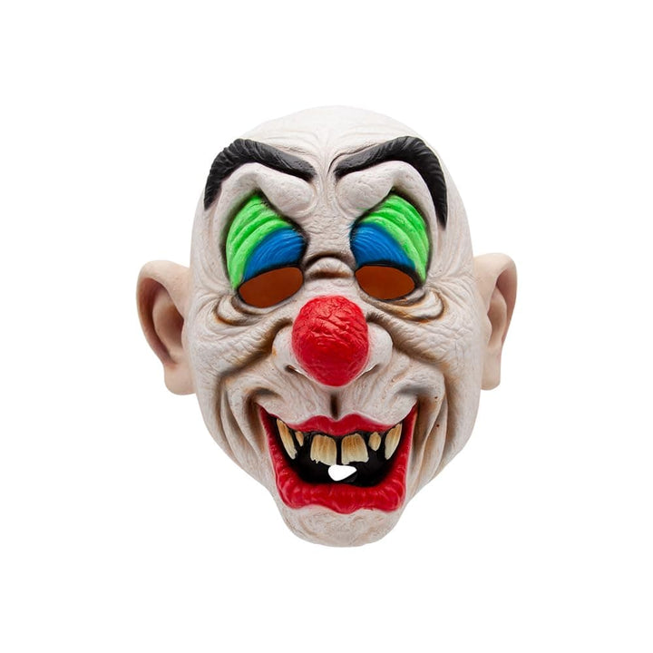latex cartoon clown mask with red nose