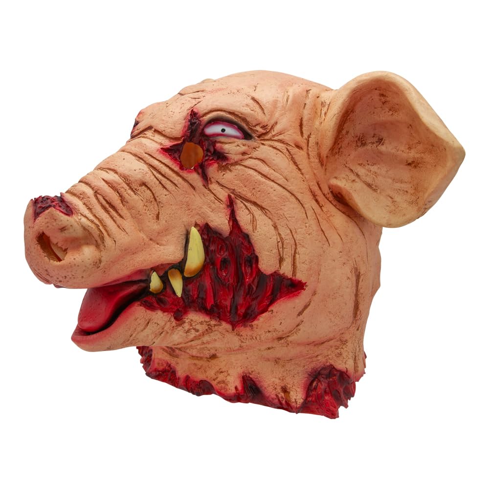 Slaughtered pig head mask for horror Halloween costumes