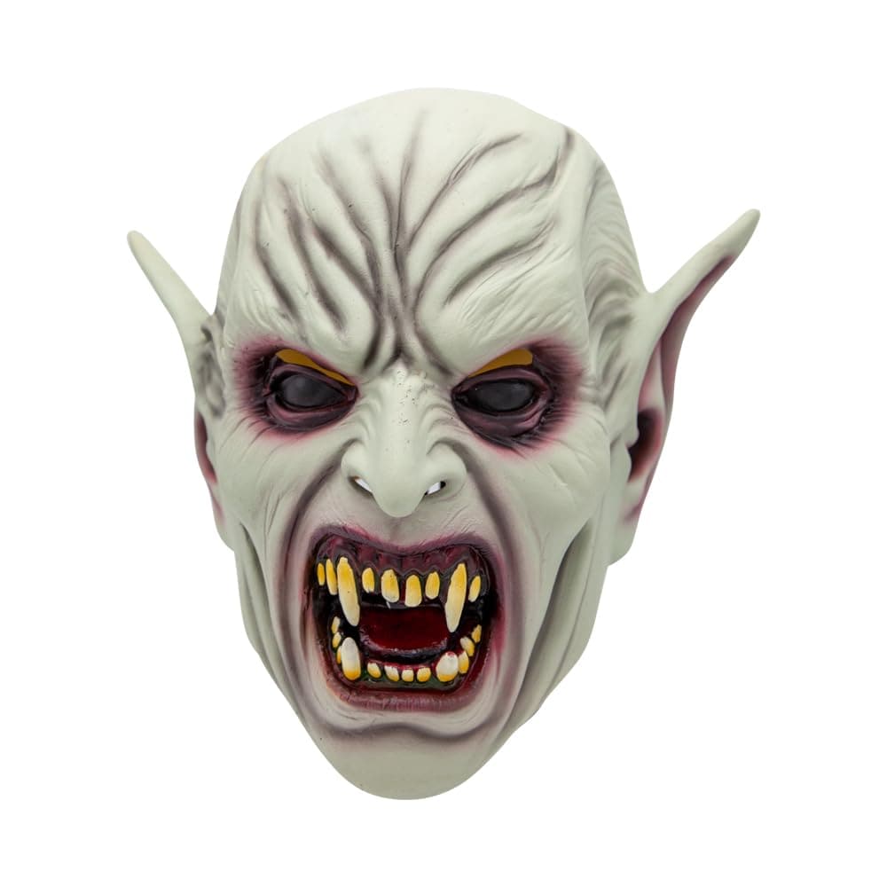 Gargoyle mask with detailed features on a white background