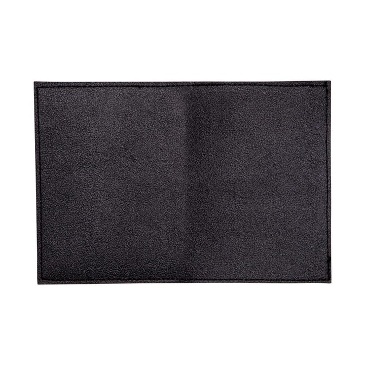 Back of a black wallet on a white background