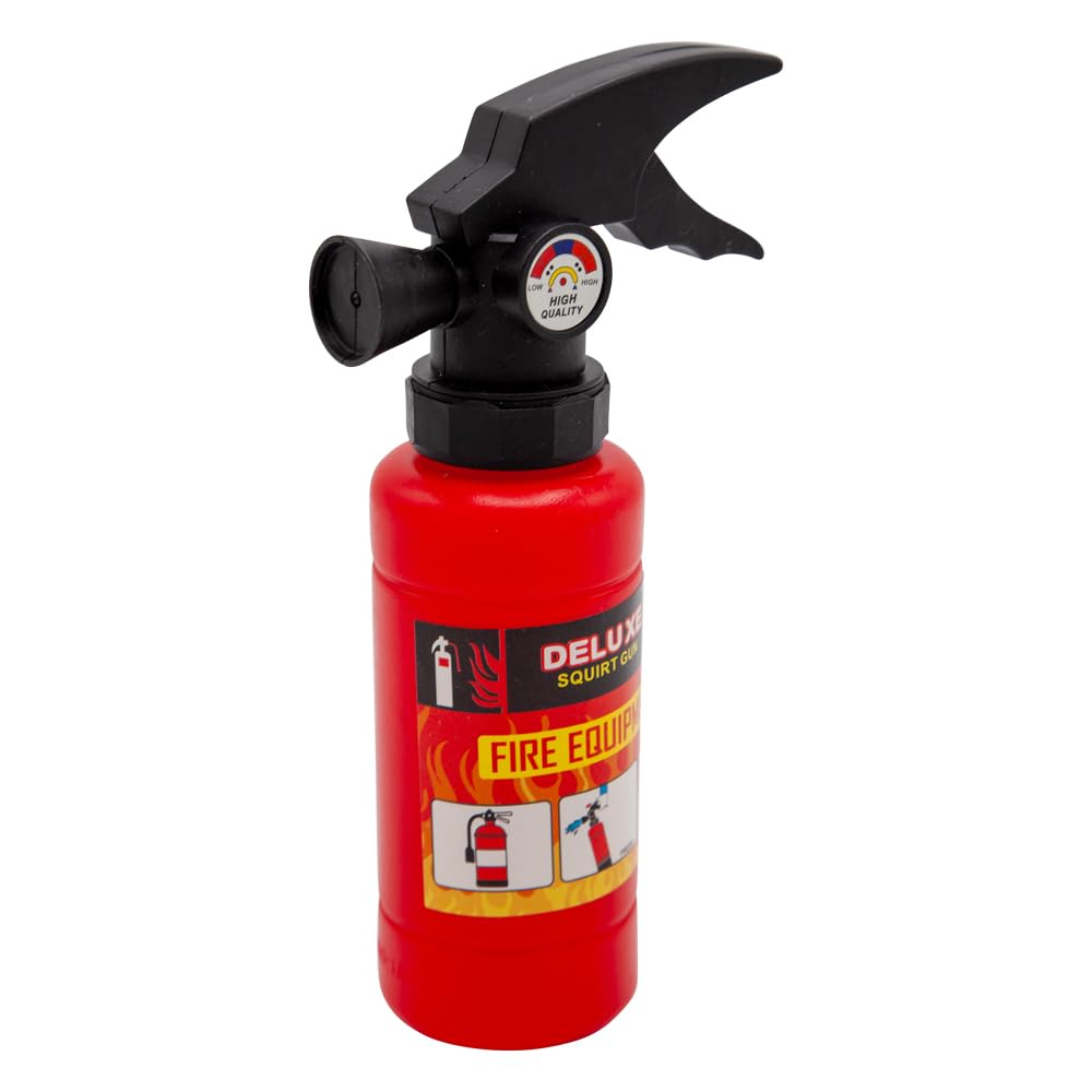red and black toy fire extinguisher