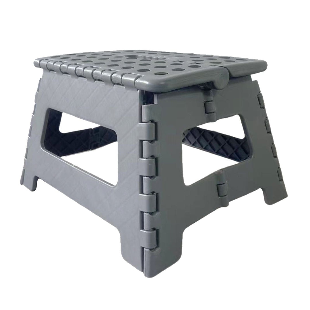 22cm Folding Step Stool Grey Platform Portable Carry Handle Plastic