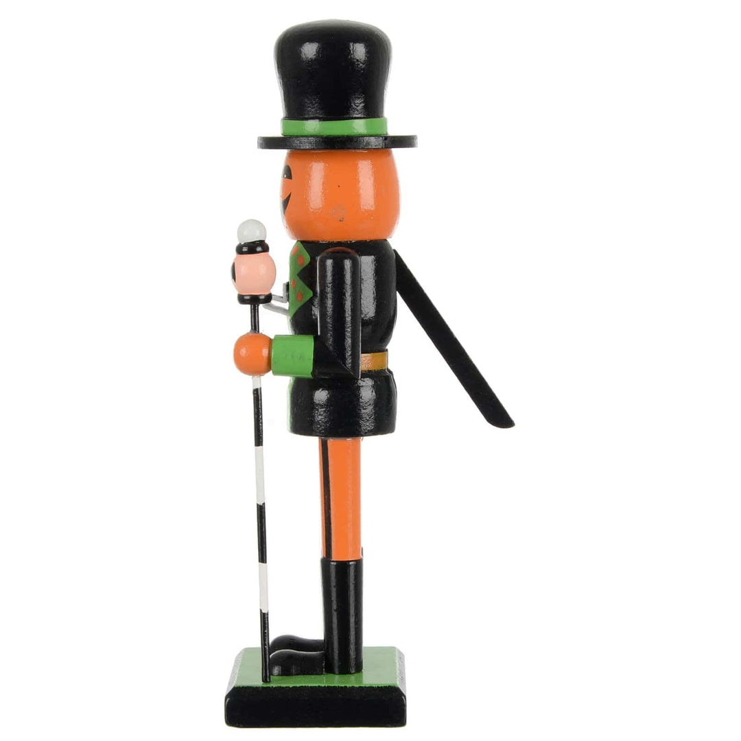 Pumpkin nutcracker figure with handle on the back