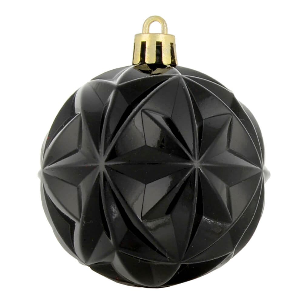 Black geometric patterned tree bauble for Halloween