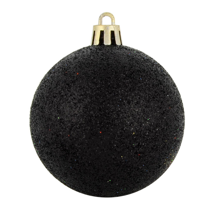 Round black glitter tree bauble for Halloween