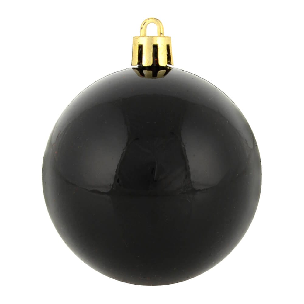 Shiny round black Halloween tree bauble