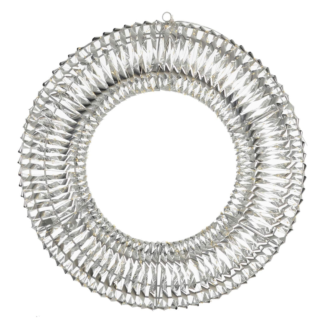 Large light up silver foil Christmas wreath