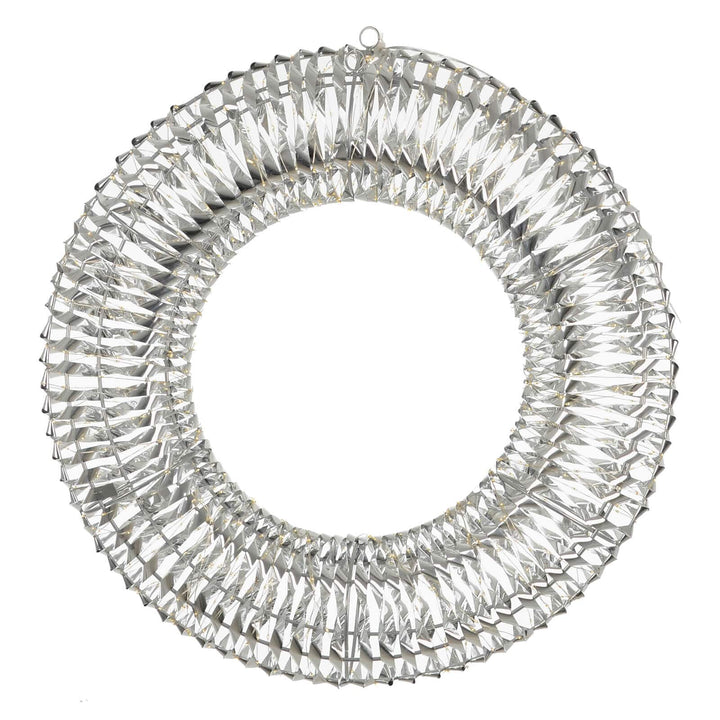 Large light up silver foil Christmas wreath