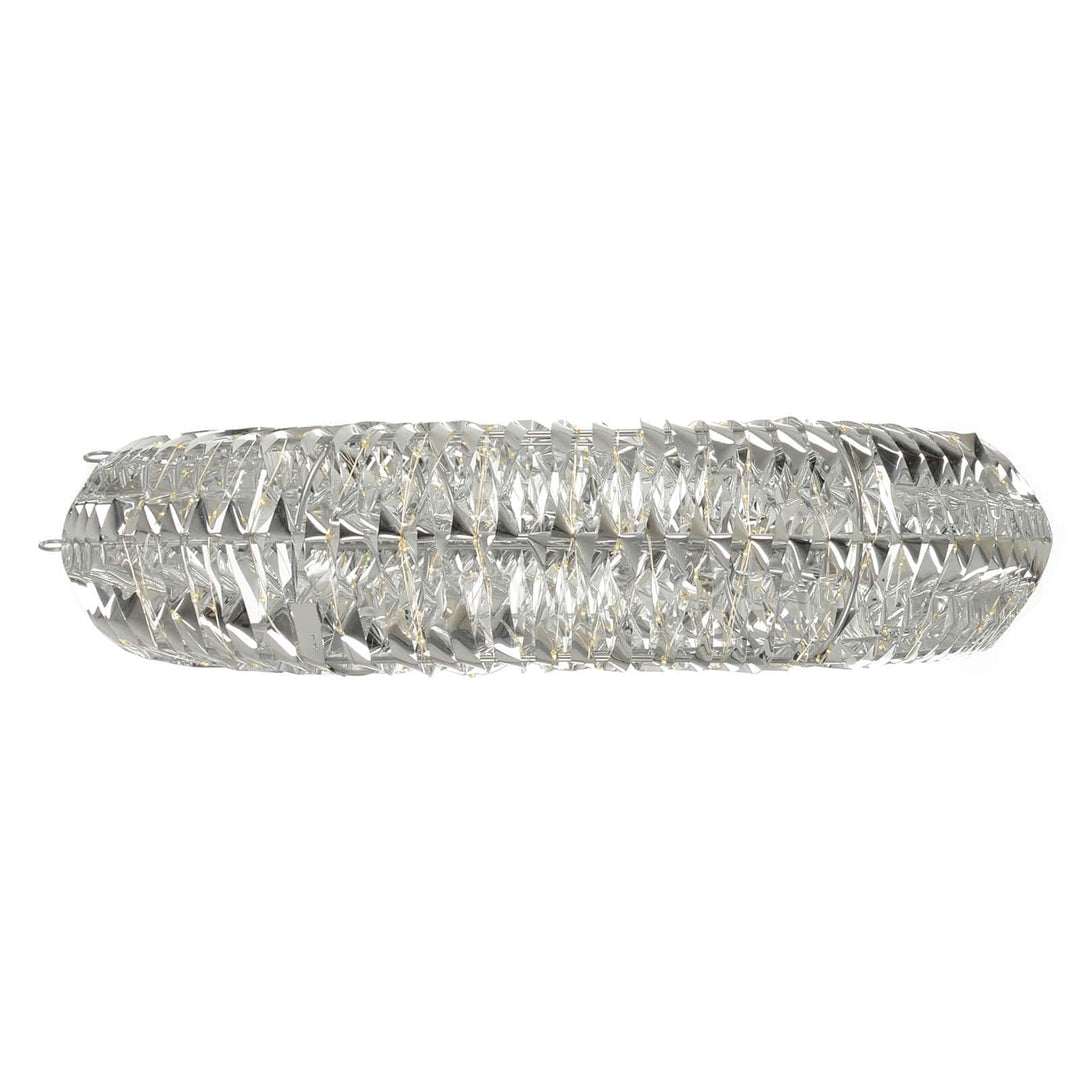 Side view of a silver foil Christmas wreath