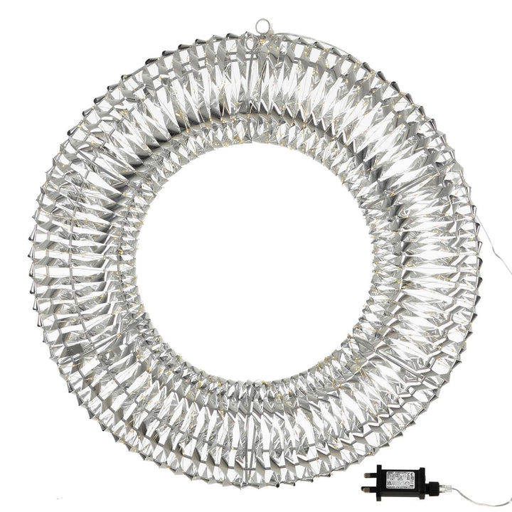 Silver Christmas wreath with power plug