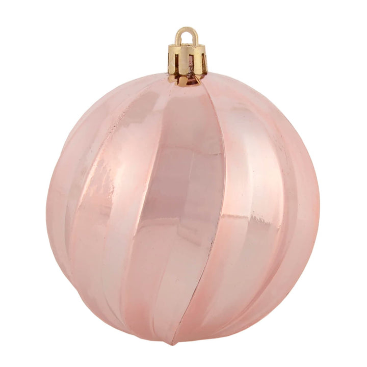 Pink iridescent ridged Christmas tree bauble