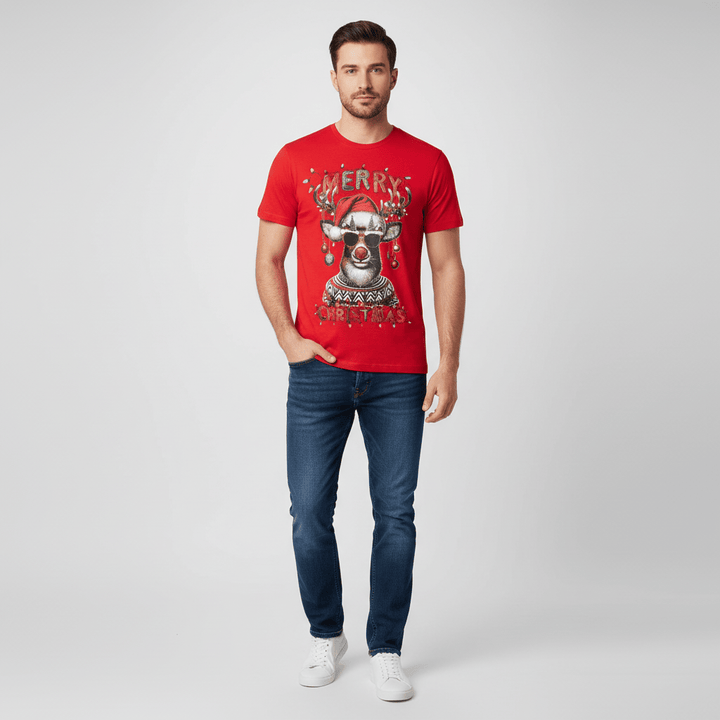 Mens Christmas T-Shirt Novelty Festive Party Tee 100% Cotton