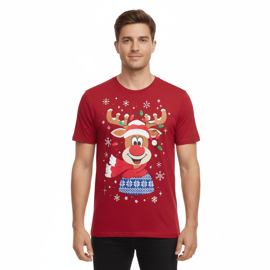 Mens Christmas T-Shirt Novelty Festive Party Tee 100% Cotton